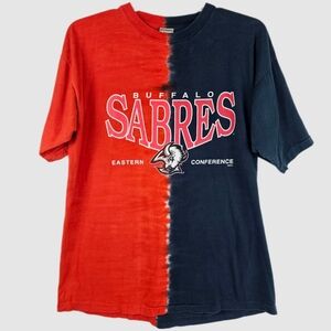 Vintage Cotton Net Buffalo Sabres Hockey Tie Dye T Shirt XL NHL Single Stitch